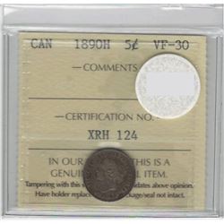 1890-H Canada 5 Cent