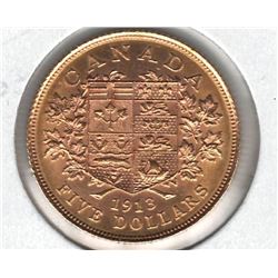 1913 Canada $5 Gold