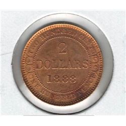 1888 Newfoundland $2 Gold