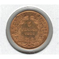 1868-BB France 5 Franc Gold