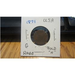 1871 USA 1 Cent (RARE)