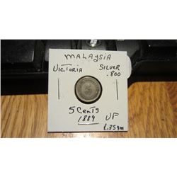 1889 Malaysia 5 Cent