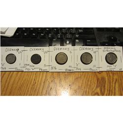 Set of 5 German Coin