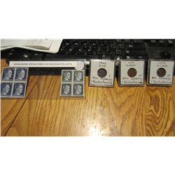 Set of 3 German Coins and Stamp Set