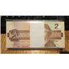 Image 1 : 100 Canada 2 Dollar Bank Note Bundle