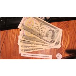 Set of 9 $1 Notes