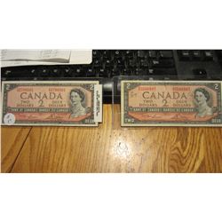 Set of 2 $2 Notes
