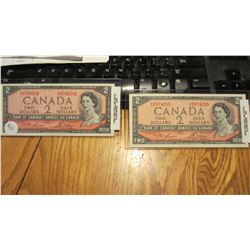 Set of 2 $2 Notes