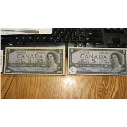 Set of 2 $5 Notes