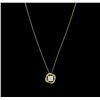 Image 2 : 0.46 ctw Diamond Pendant With Chain - 18KT Yellow Gold