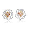 Image 1 : 18k Three Tone Gold 4.17CTW Multicolor Dia, Pink Diamond and Diamond Earrings, (