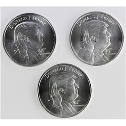 3 PCS DONALD TRUMP SILVER ROUNDS