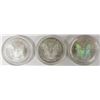 Image 2 : THREE COLORIZED AMERICAN SILVER EAGLES