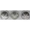 Image 2 : THREE COLORIZED AMERICAN SILVER EAGLES