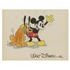 Image 1 : Mickey Mouse & Pluto Hand-Colored Studio Fan Card.