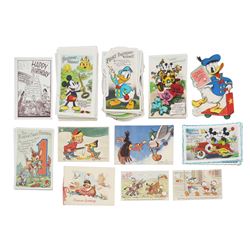 Set of (46) 1930s-1940s Walt Disney Postcards.