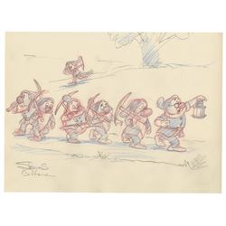 Original Seven Dwarfs Drawing by Shamus Culhane.