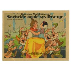 Snow White and the Seven Dwarfs Danish Coloring Book.