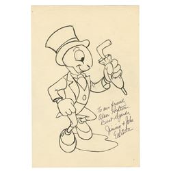 Original Jiminy Cricket Drawing by John Elliotte.