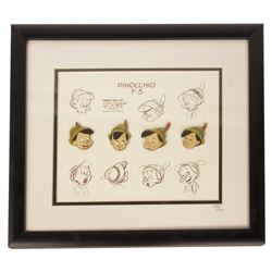 Pinocchio Model Sheet Framed Pin Set.