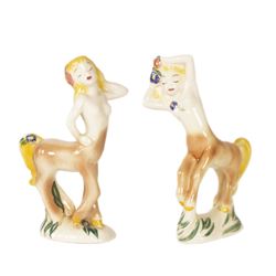 Pair of Vernon Kilns Fantasia Centaurette Figurines.