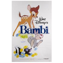 Bambi Re-Release Signed Poster.