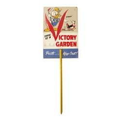 Donald Duck Victory Garden WWII Sign.