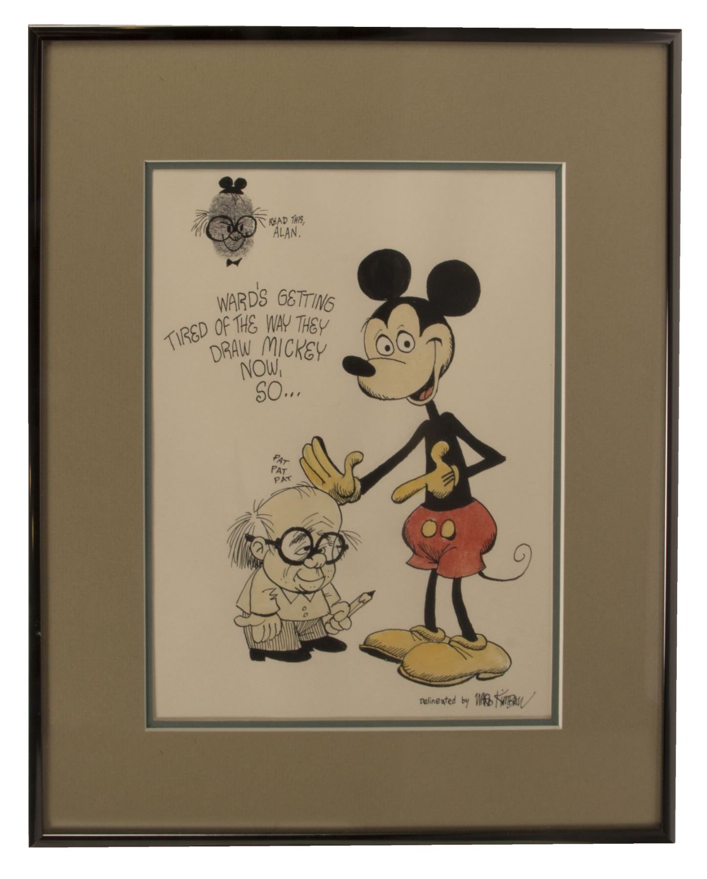 Original Mickey Mouse Drawing by Ward Kimball. Van Eaton Galleries