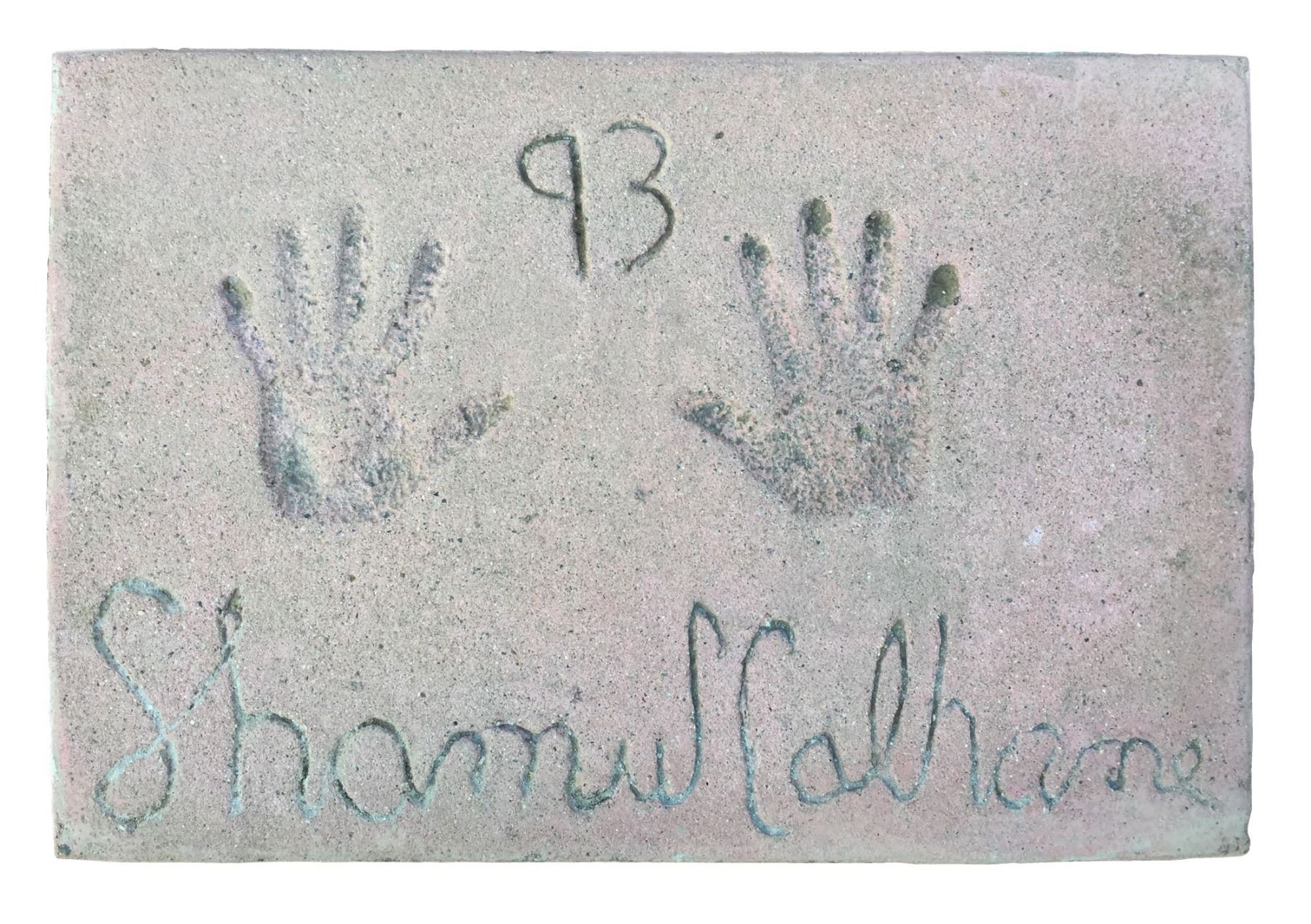 Shamus Culhane Cement Handprint & Signature.