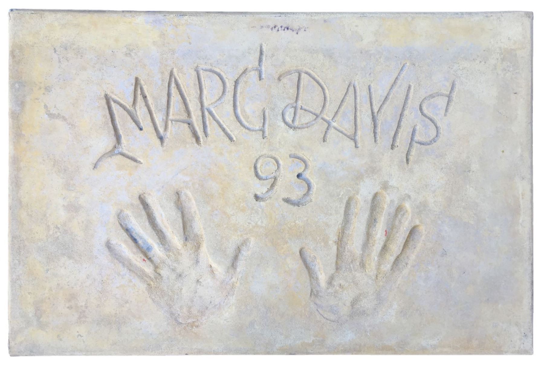 Marc Davis Cement Handprint & Signature.