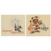 Image 4 : Set of (6) 1940s Disney Studio Christmas Cards.