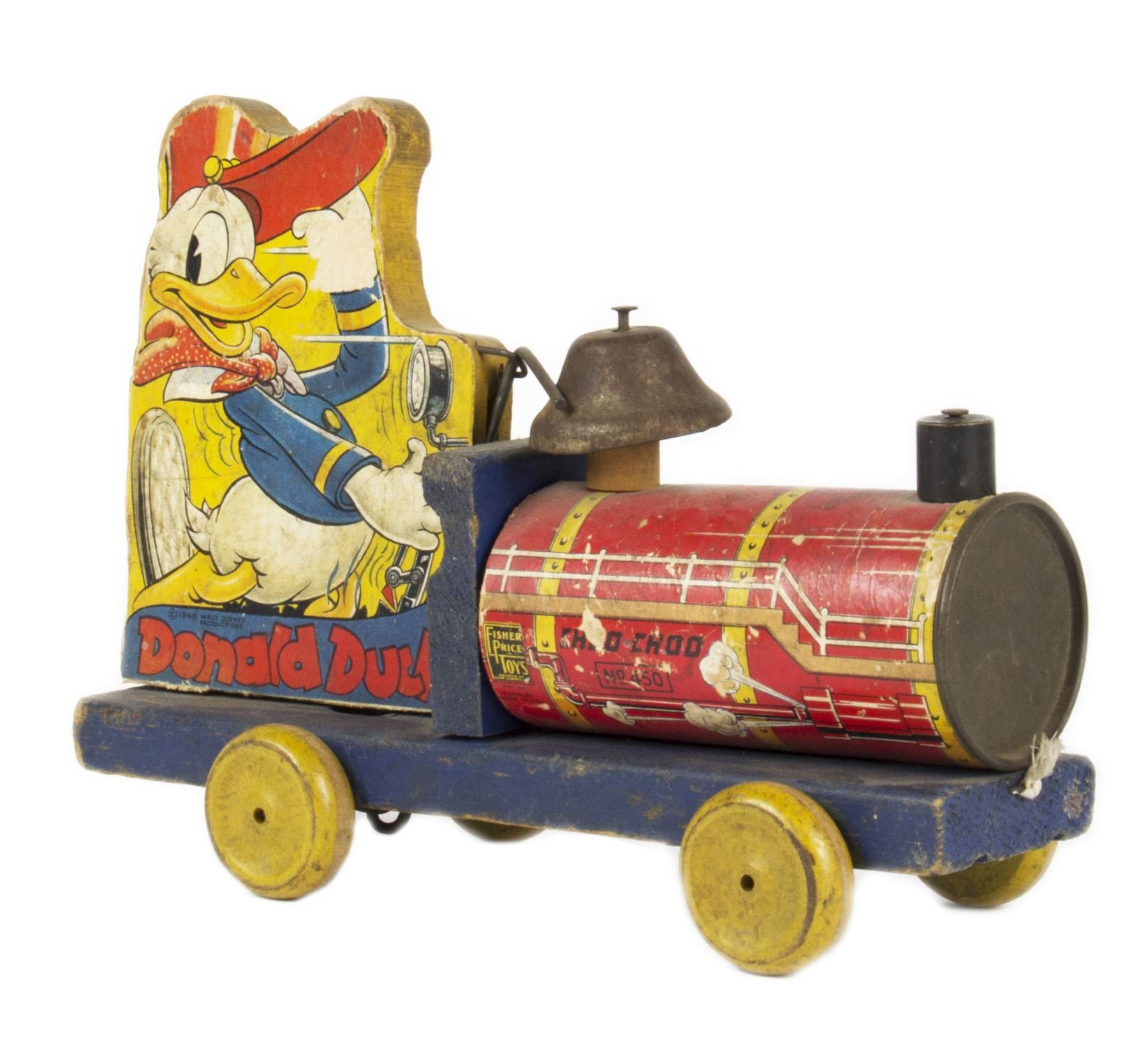 Set of (4) Vintage Fisher Price Wooden Pull Toys.