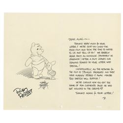 Original Pooh and Piglet Drawing by Dave Bennett.