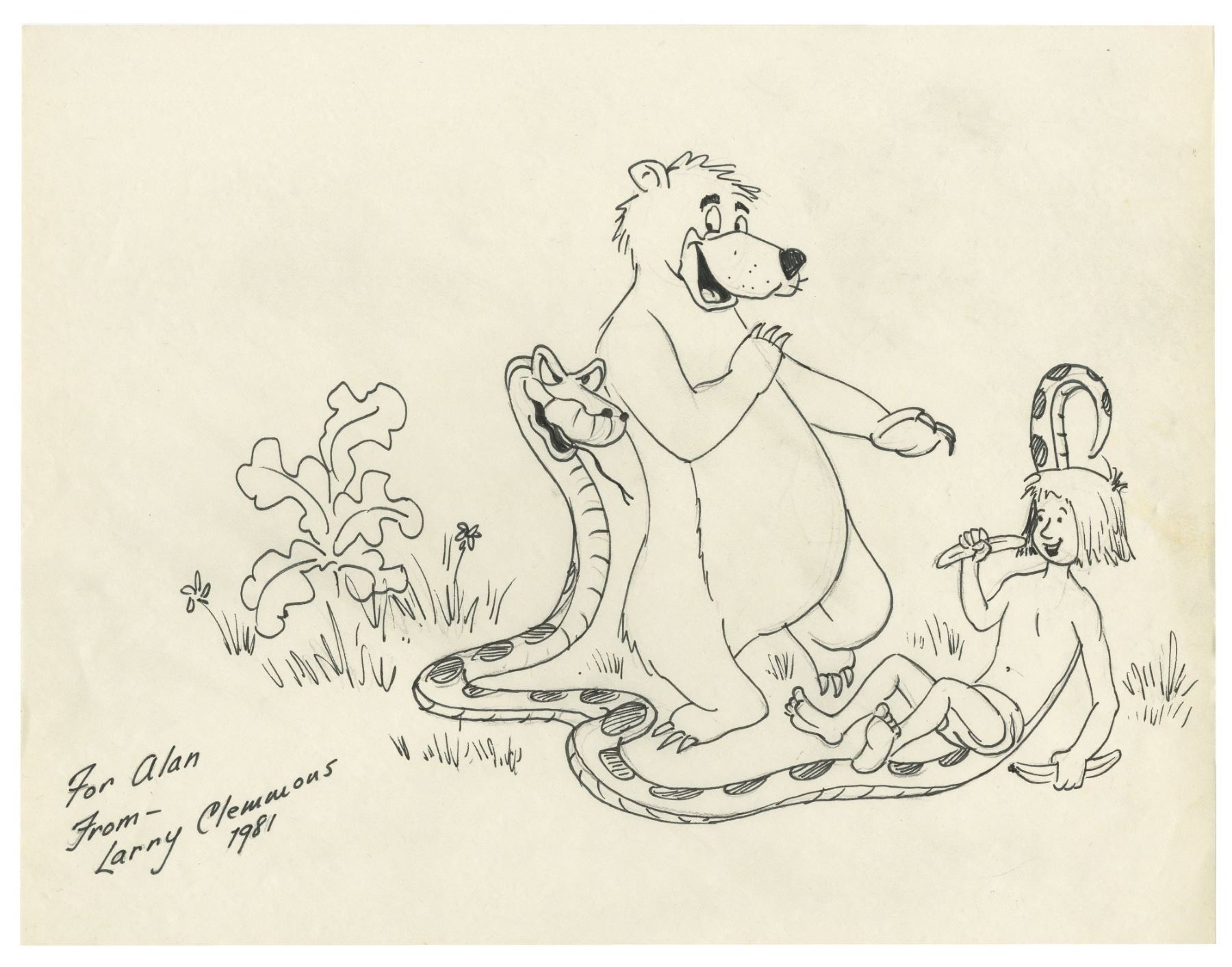 Original The Jungle Book Drawing by Larry Clemmons.
