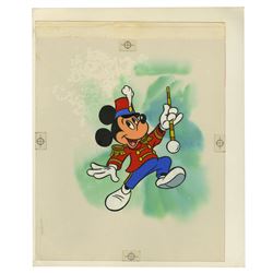 Hand-Painted Mickey Mouse Postage Stamp Art.