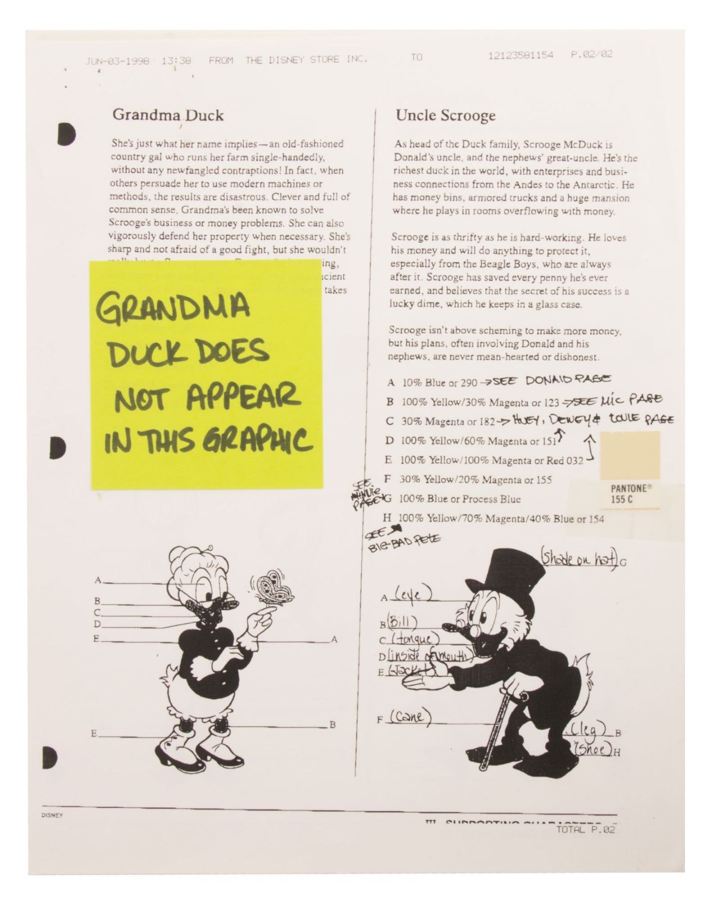 Disney Character Style Guide for Disney Store. - Van Eaton Galleries