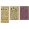Image 1 : Set of (3) Vintage Disneyland Parking Tickets.