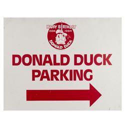 Donald Duck Parking Sign from Donald's 50th Birthday.