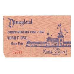 1957 Disneyland Complimentary Pass.