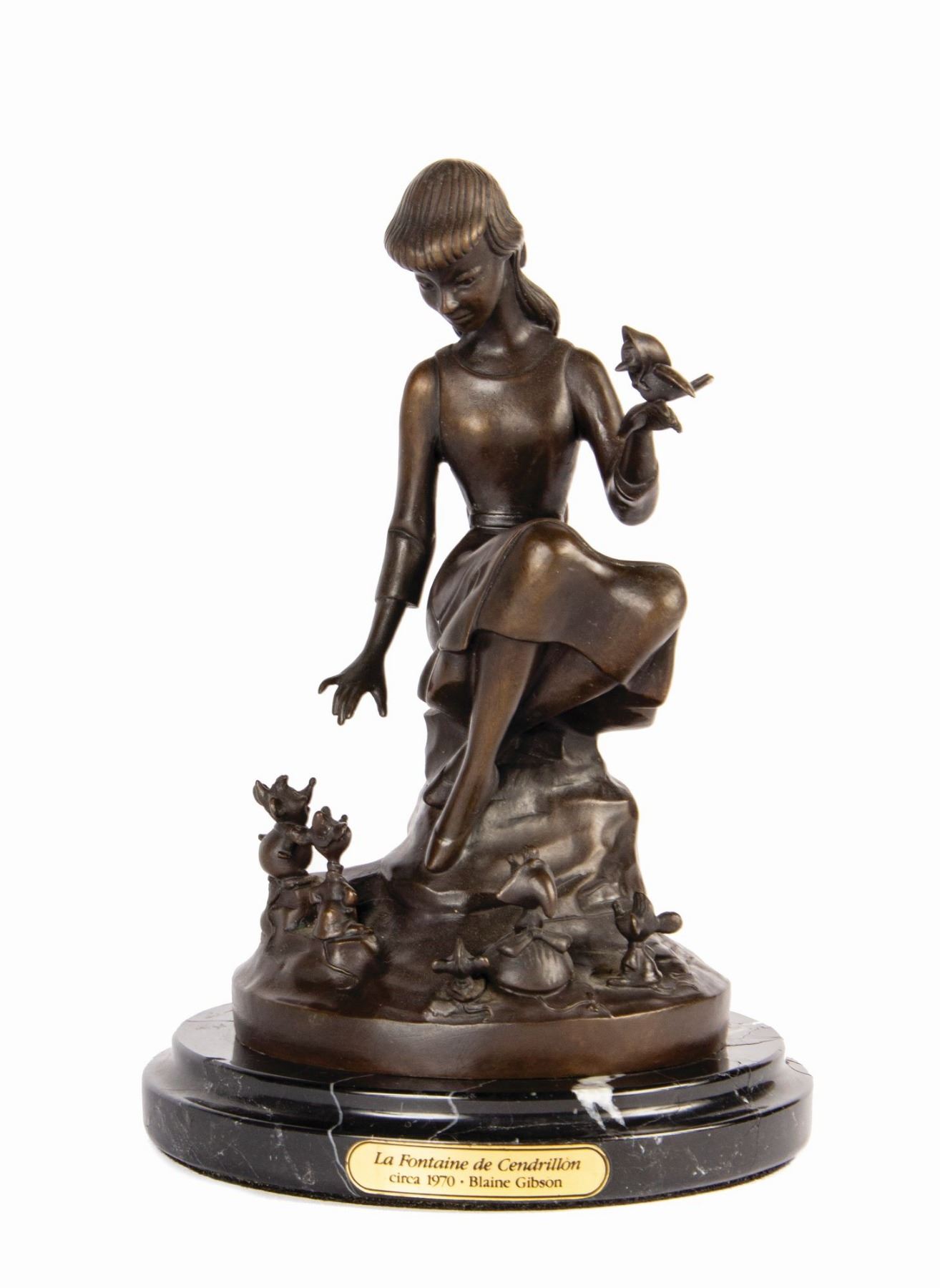 Walt Disney World Cinderella Fountain Bronze Sculpture.