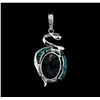 Image 2 : 20.00 ctw Quartz and Diamond Pendant - 14KT White Gold