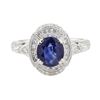 Image 2 : 3.17 ctw Sapphire and Diamond Ring - 18KT White Gold