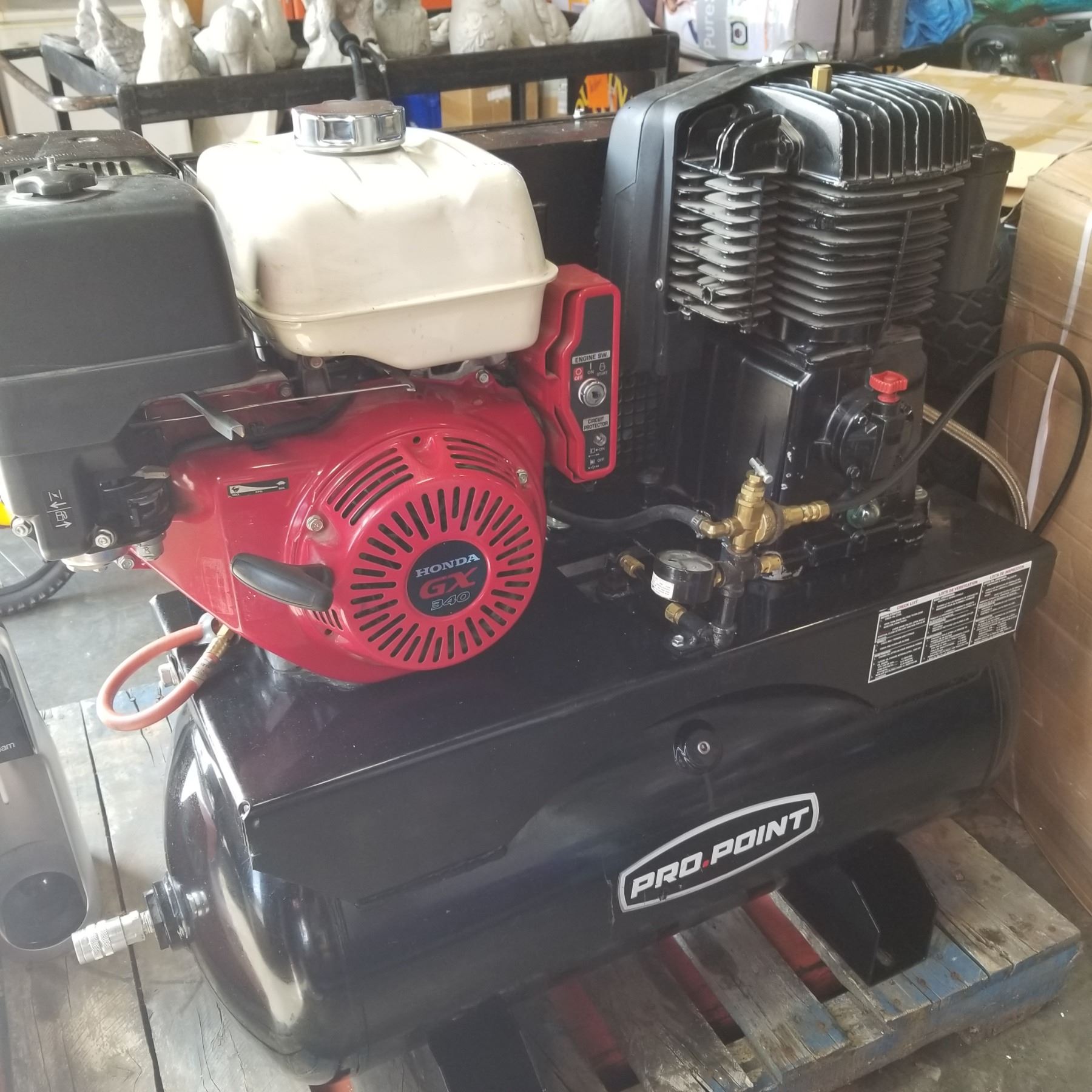 PRO POINT HONDA GX 340 30 GALLON 2 STAGE TRUCK MOUNT AIR COMPRESSOR