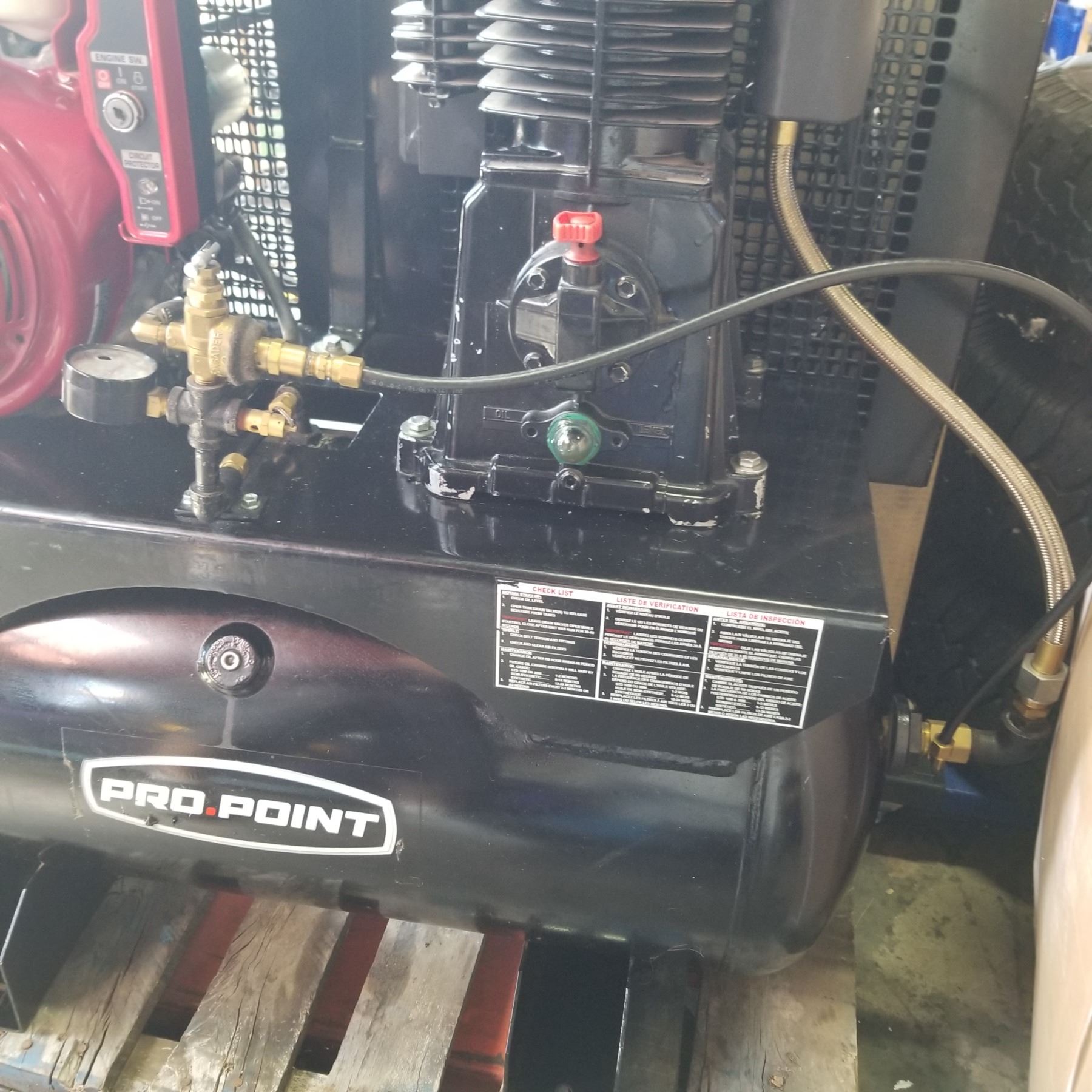 PRO POINT HONDA GX 340 30 GALLON 2 STAGE TRUCK MOUNT AIR COMPRESSOR ...