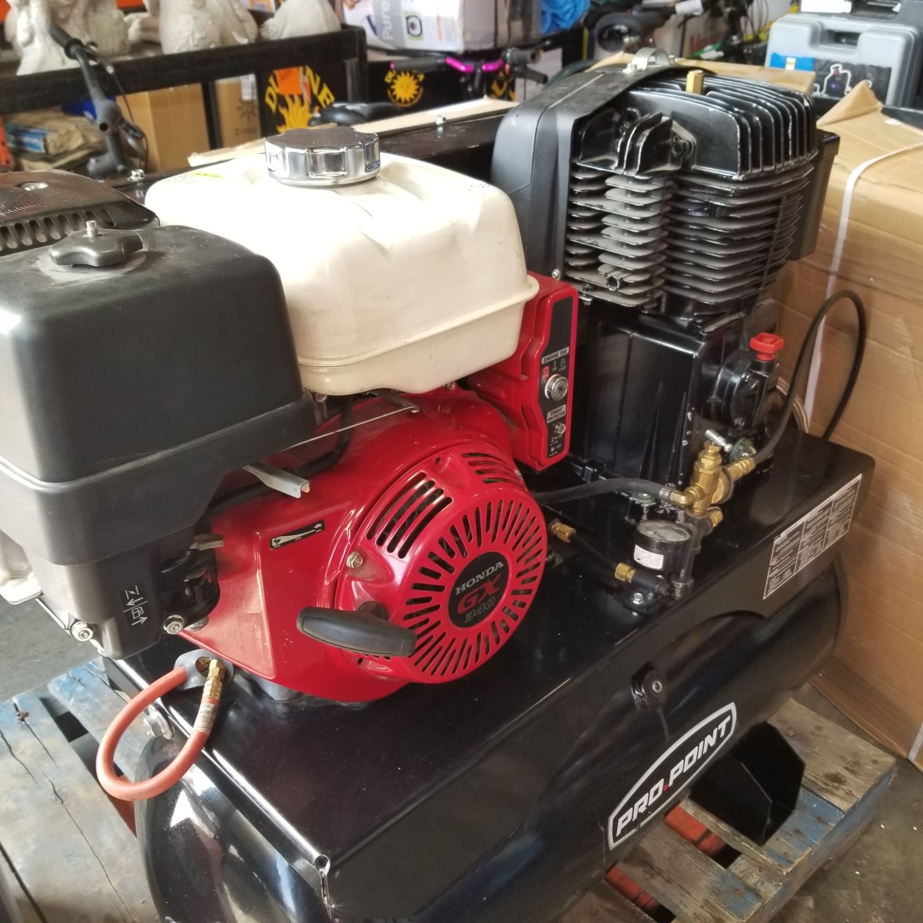 PRO POINT HONDA GX 340 30 GALLON 2 STAGE TRUCK MOUNT AIR COMPRESSOR