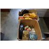 Image 1 : 2 BOXES OF KIDS TOYS, WOODEN CLOGS, VINTAGE CARDS, AND STARWARS MAGAZINES