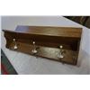 Image 2 : WALL MOUNTED PINE SHELF AND COAT HANGER