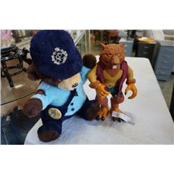 PADDINGTON BEAR STUFFY AND MANLEY TOY QUEST STRETCH SCREAMERS WOLF MAN