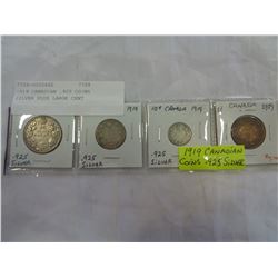 1919 CANADIAN .925 COINS SILVER PLUS LARGE CENT