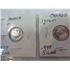 Image 2 : 5 CANADIAN ROUNDS 1 GRAM OF FINE .999 SILVER